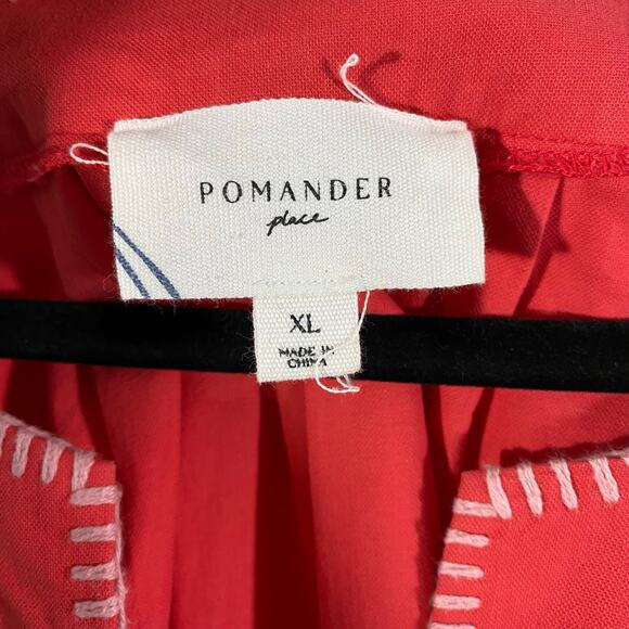 Pomander Place Tuckernuck Red Poppy Stitch Finley Flutter Sleeve Dress Size XL - Picture 7 of 10